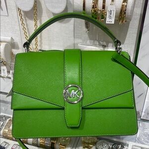 Michael Kors Greenwich Medium Saffiano Leather Satchel Crossbody Shoulder Bag